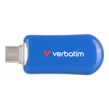 Verbatim Plectra USB-C -flash-asema sininen 128GB, 128 GB, USB Type-C, 3.2 Gen 1 (3.1 Gen 1), 100 MB/s, kanneton, sininen