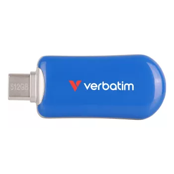 Verbatim Plectra USB-C -flash-asema sininen 512GB, 512 GB, USB Type-C, 3.2 Gen 1 (3.1 Gen 1), 100 MB/s, kanneton, sininen