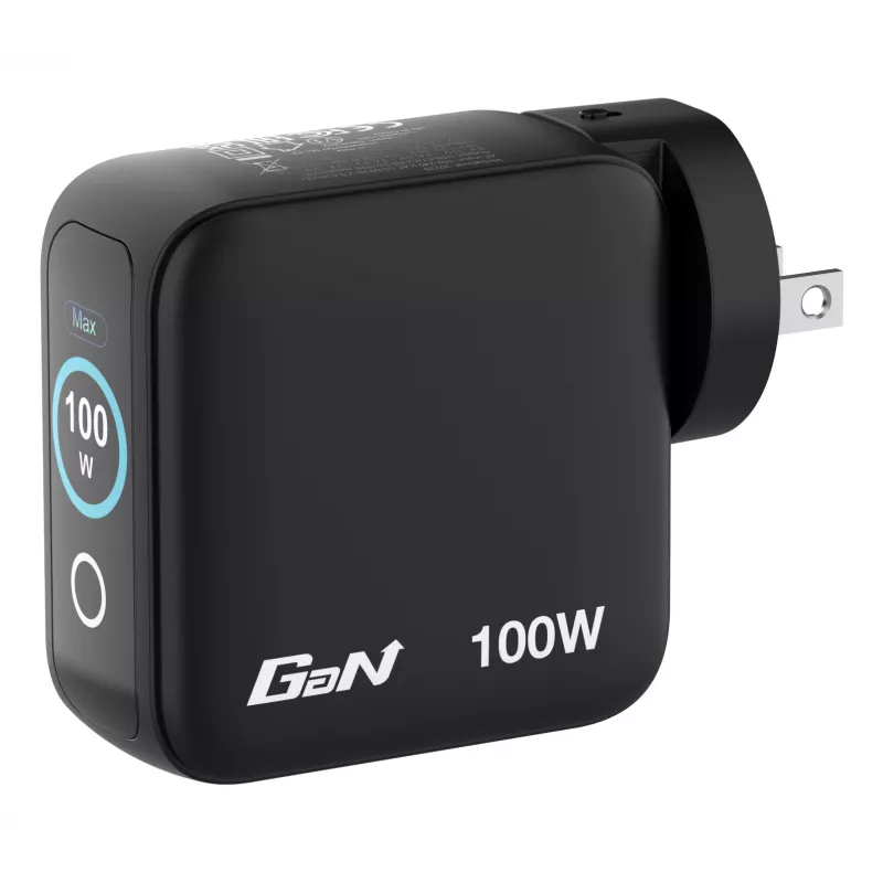 Verbatim Mini GaN -laturi 100W näytöllä, sisäkäyttö, AC, 20 V, musta