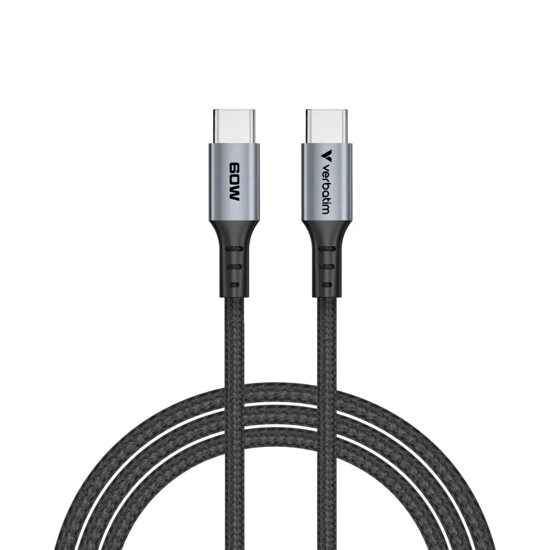 Verbatim Sync & Charge -kaapeli – 60W USB-C - USB-C 120 cm, 1,2 m, USB C, USB C, USB 2.0, 0,48 Gbit/s, musta