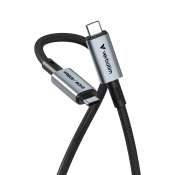 Verbatim Sync & Charge USB C - USB C 240W 40 Gbit/s 120 cm, 1,2 m, USB C, USB C, USB4 Gen 2x2, 40 Gbit/s, musta