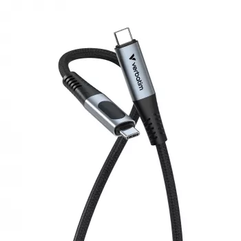 Verbatim Sync & Charge USB C - USB C 100W Display 120 cm, 1,2 m, USB C, USB C, USB 2.0, 0,48 Gbit/s, musta