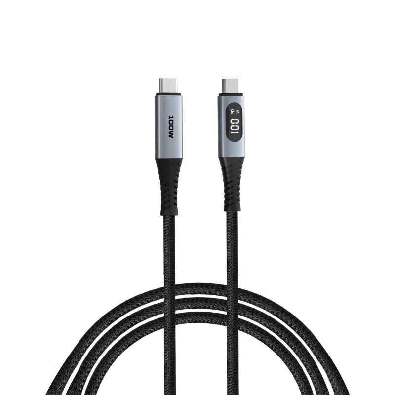Verbatim Sync & Charge USB C - USB C 100W Display 120 cm, 1,2 m, USB C, USB C, USB 2.0, 0,48 Gbit/s, musta