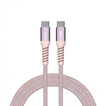 Verbatim Sync & Charge magneettikaapeli – 60 W USB-C–USB-C, 120 cm, pinkki