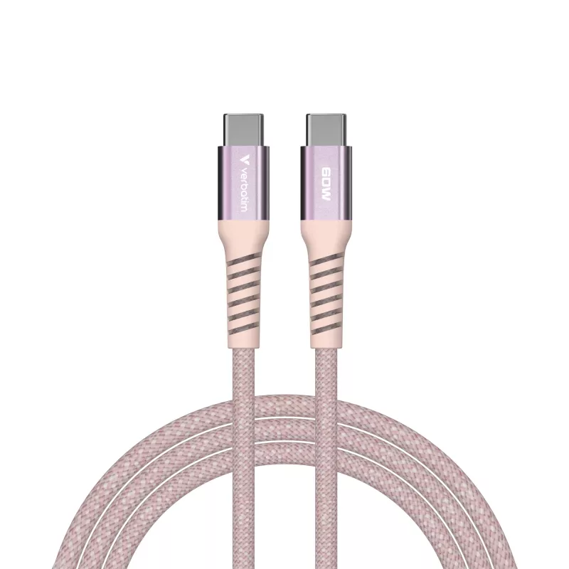 Verbatim Sync & Charge magneettikaapeli – 60 W USB-C–USB-C, 120 cm, pinkki