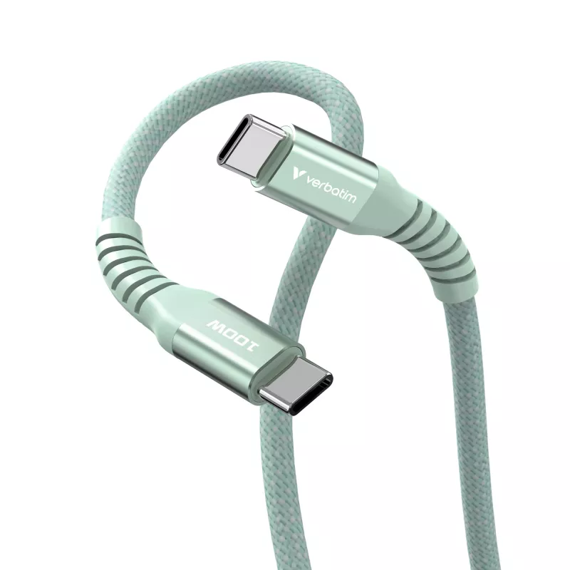 Verbatim Sync & Charge Magnetic -kaapeli - 100W USB-C - USB-C 120 cm vihreä