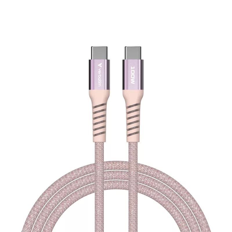 Verbatim Sync & Charge Magnetic -kaapeli – 100W USB-C - USB-C, 120 cm, pinkki