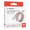 Verbatim Sync & Charge Magnetic -kaapeli – 100W USB-C - USB-C, 120 cm, pinkki