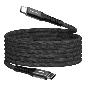 Verbatim Sync & Charge magneettikaapeli – 60 W USB-C–USB-C, 120 cm, musta