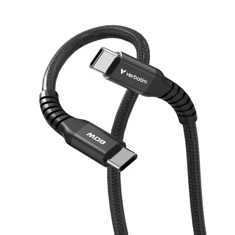 Verbatim Sync & Charge magneettikaapeli – 60 W USB-C–USB-C, 120 cm, musta