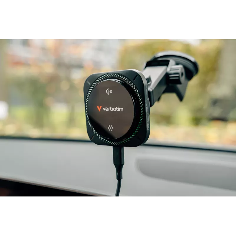 Verbatim Charge 'n' Drive Qi2 magneettinen langaton autolaturi RGB