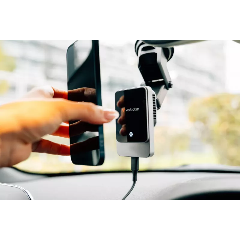 Verbatim Charge 'n' Drive magneettinen langaton autolaturi, auto, USB, langaton lataus, 1 m, musta