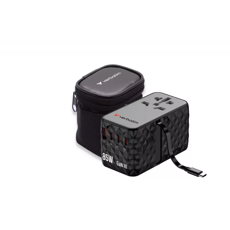 Verbatim Charge 'n' Travel Diamond 85W sisäänvedettävä kaapeli CNT-02