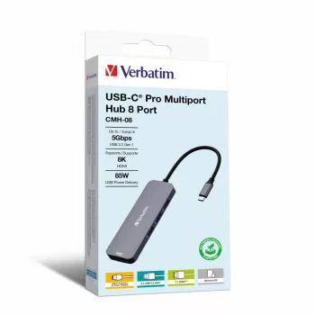 Verbatim CMH-08 USB Type-C 5000 Mbit/s hopea