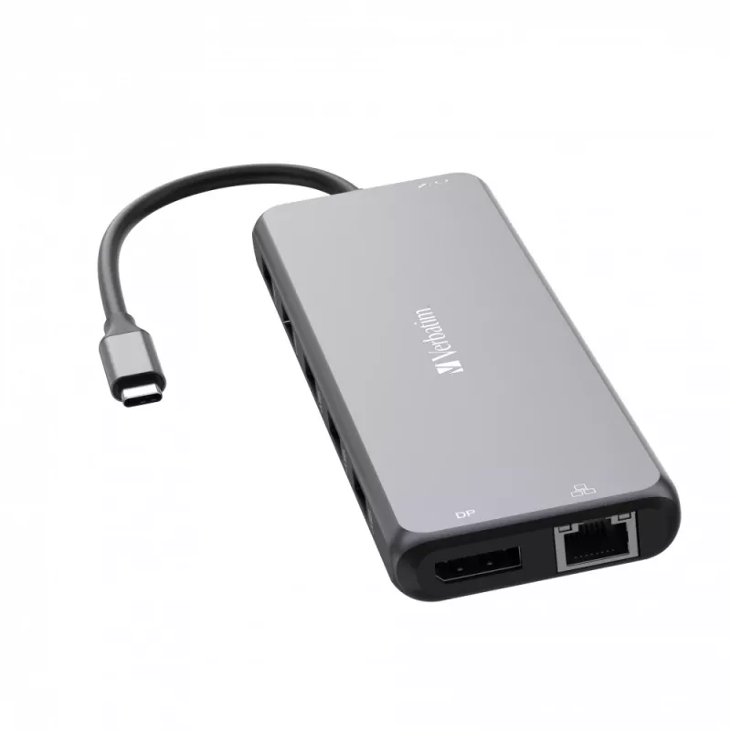 Verbatim CMH-13 USB Type-C -keskitin 10 000 Mbit/s hopea