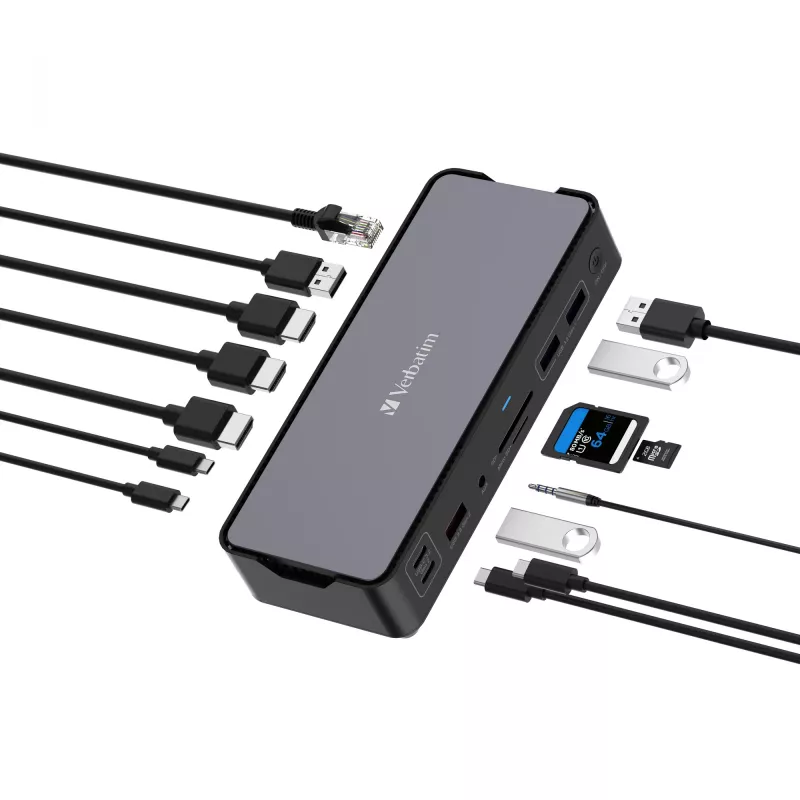 Verbatim CDS-15 langallinen USB 3.2 Gen 1 (3.1 Gen 1) Type-C musta, harmaa