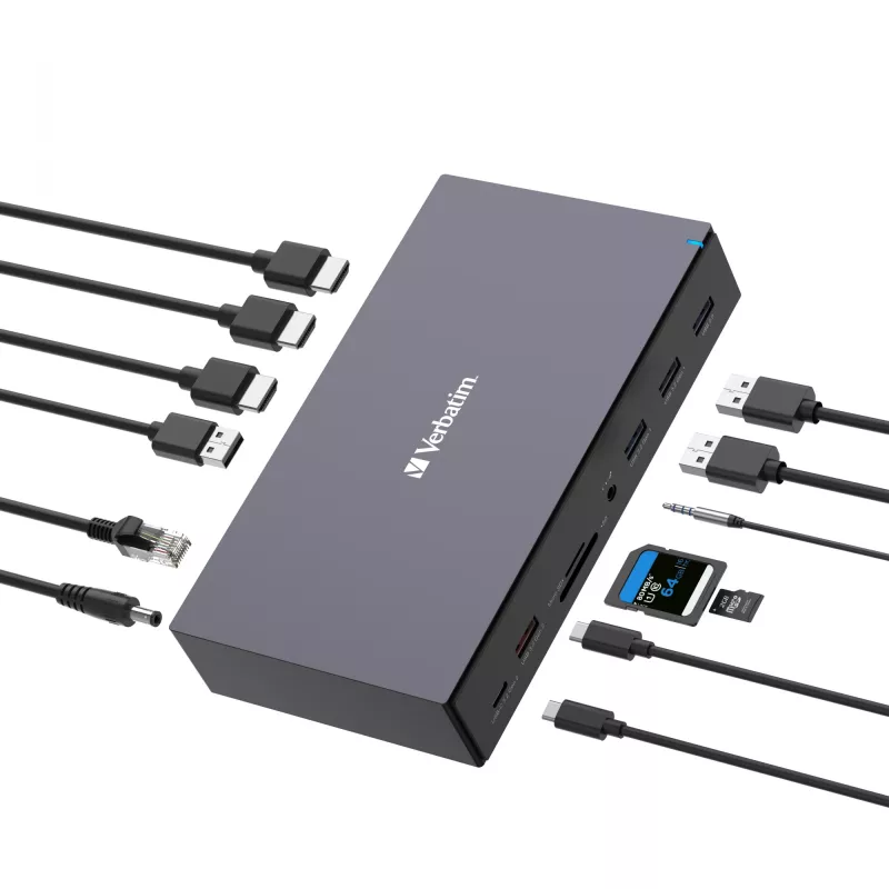 Verbatim CDS-17 langallinen USB 3.2 Gen 1 (3.1 Gen 1) Type-C musta, harmaa