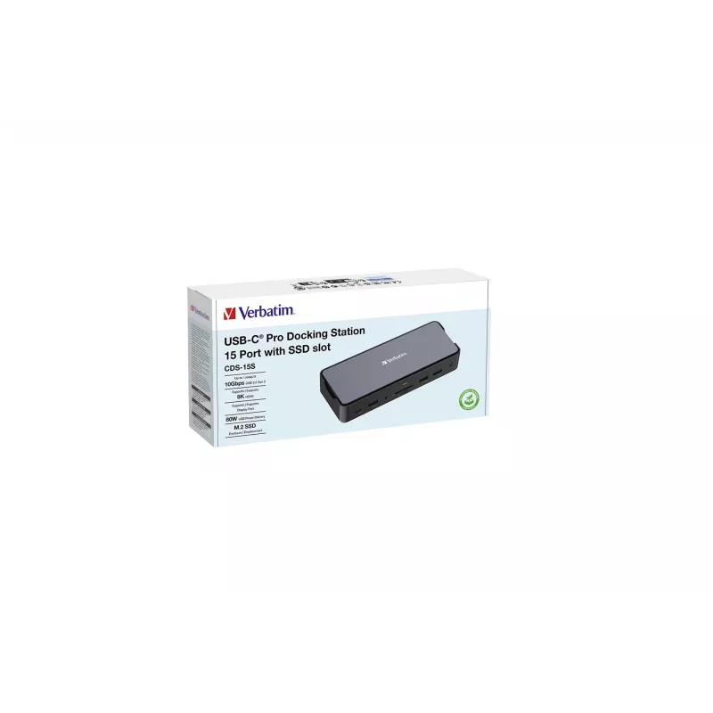 Verbatim CDS-15S langallinen USB 3.2 Gen 1 (3.1 Gen 1) Type-C musta, harmaa