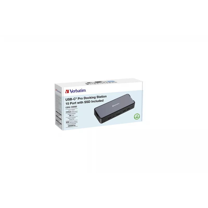 Verbatim CDS-15SSD langallinen USB 3.2 Gen 1 (3.1 Gen 1) Type-C musta, harmaa