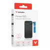 Verbatim Pocket SSD USB 3.2 Gen 2 1 TB musta/sininen, 1 TB, USB Type-C, 3.2 Gen 2 (3.1 Gen 2), 1000 MB/s, 10 Gbit/s, musta, sininen