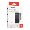 Verbatim Pocket SSD USB 3.2 Gen 2 2TB musta/harmaa, 2 TB, USB Type-C, 3.2 Gen 2 (3.1 Gen 2), 1000 MB/s, 10 Gbit/s, musta, harmaa