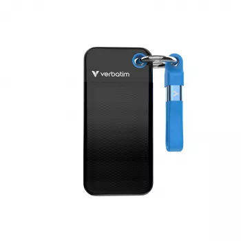 Verbatim Pocket SSD USB 3.2 Gen 2 2TB musta/sininen, 2 TB, USB Type-C, 3.2 Gen 2 (3.1 Gen 2), 1000 MB/s, 10 Gbit/s, musta, sininen