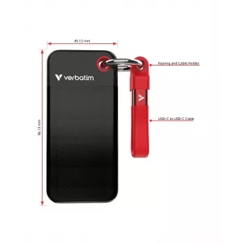Verbatim Pocket SSD USB 3.2 Gen 2 2 TB musta/punainen