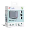 Verbatim GNC-65 GaN-laturi 65W 2 x USB-C PD 65W / 1 x USB-A QC 3.0 (EU/UK/US)