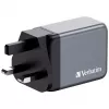 Verbatim GNC-65 GaN-laturi 65W 2 x USB-C PD 65W / 1 x USB-A QC 3.0 (EU/UK/US)