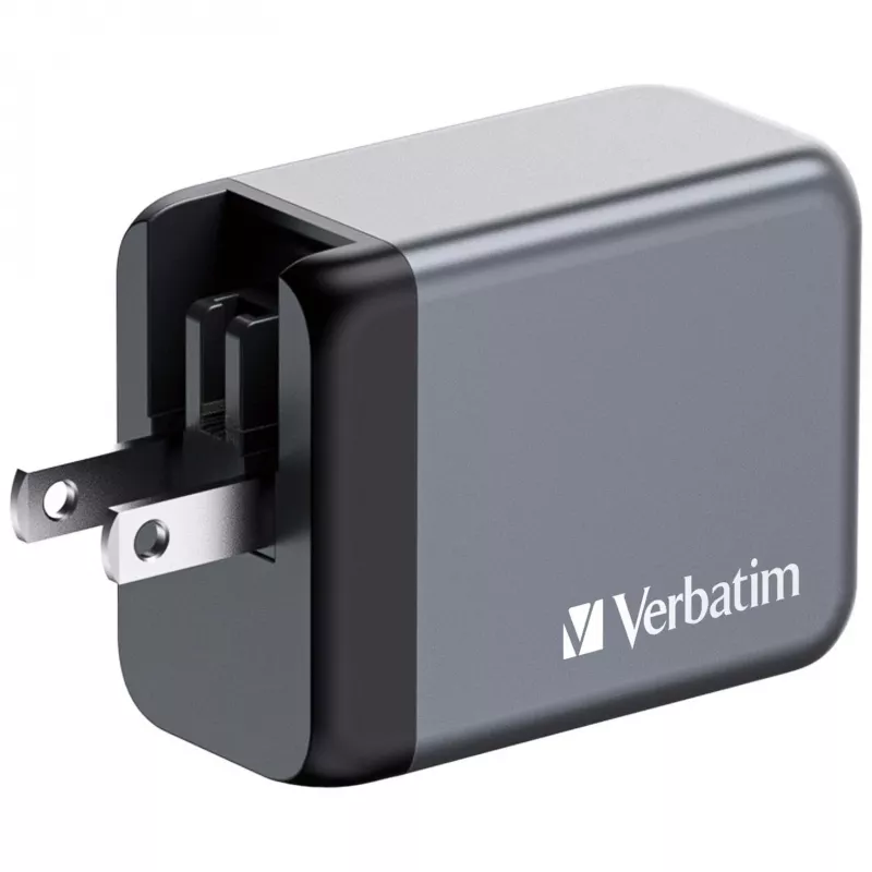 Verbatim GNC-65 GaN-laturi 65W 2 x USB-C PD 65W / 1 x USB-A QC 3.0 (EU/UK/US)