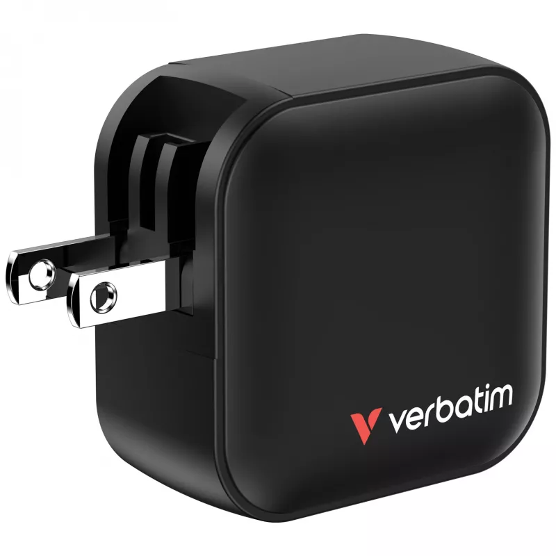 Verbatim Mini GaN -laturi 70W 3 porttia US-pistoke EU- ja UK-sovittimilla