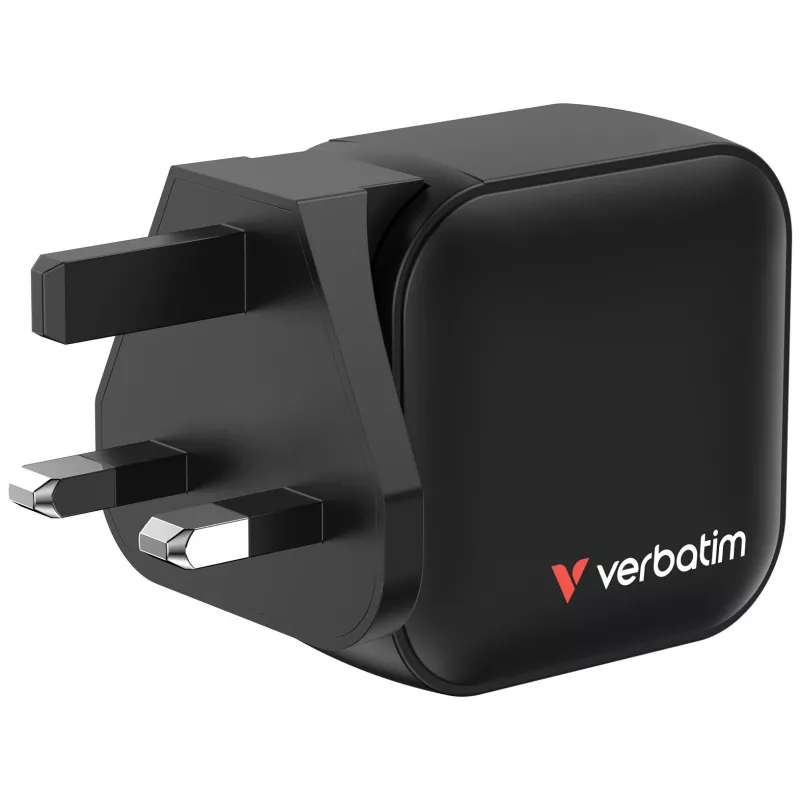 Verbatim Mini GaN -laturi 70W 3 porttia US-pistoke EU- ja UK-sovittimilla