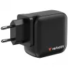 Verbatim Mini GaN -laturi 100W 4 porttia US-pistoke EU- ja UK-sovittimilla