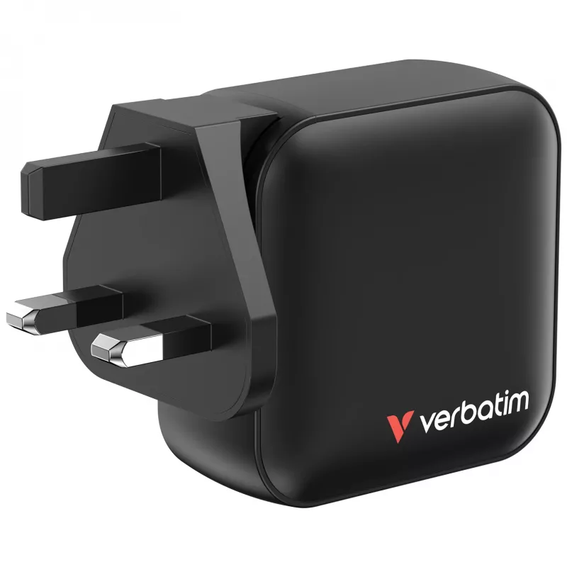 Verbatim Mini GaN -laturi 100W 4 porttia US-pistoke EU- ja UK-sovittimilla
