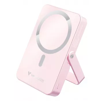 Verbatim Charge 'n' Go magneettinen langaton varavirtalähde jalustalla – 10000 mAh pinkki