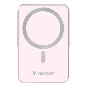 Verbatim Charge 'n' Go magneettinen langaton varavirtalähde jalustalla – 10000 mAh pinkki