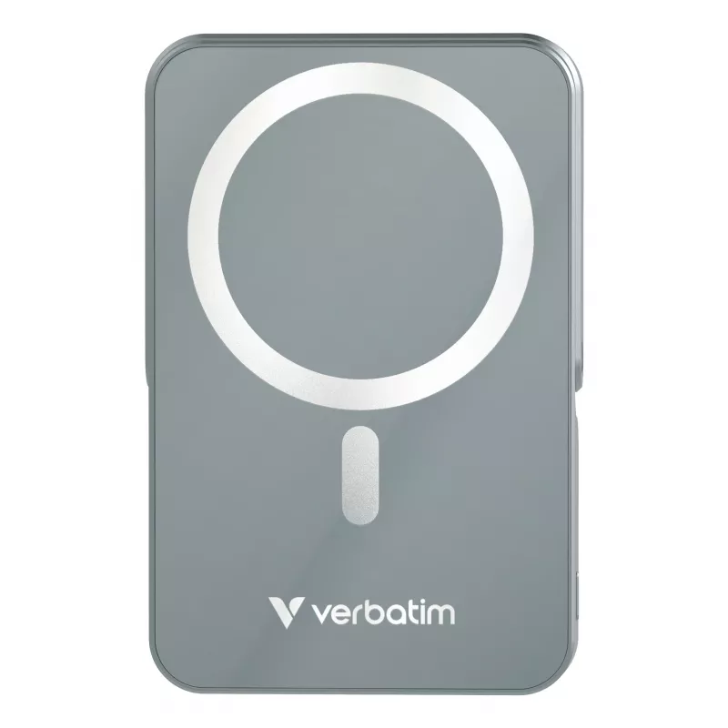 Verbatim Charge 'n' Go magneettinen langaton varavirtalähde jalustalla – 10000 mAh harmaa