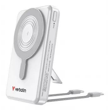 Verbatim Charge'n'Go 2C & Display -varavirtalähde 10000 mAh hopea