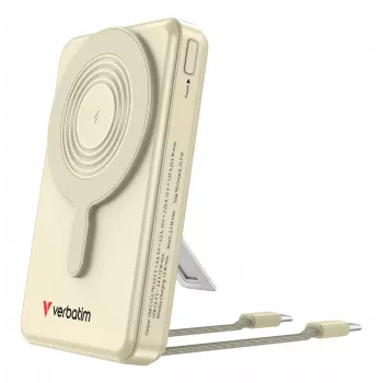 Verbatim Charge'n'Go 2C & Display -varavirtalähde 10000 mAh kulta, 10000 mAh, litiumpolymeeri (LiPo), Power Delivery 3.0, Quick Charge 3.0, langaton lataus, 3,85 V, 52 W