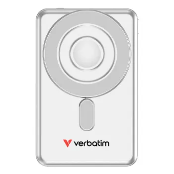 Verbatim Charge'n'Go 2C -varavirtalähde 5000 mAh hopea, 5000 mAh, litiumpolymeeri (LiPo), Adaptive Fast Charging, Power Delivery 3.0, Quick Charge 3.0, langaton lataus, 3,85 V, 20 W