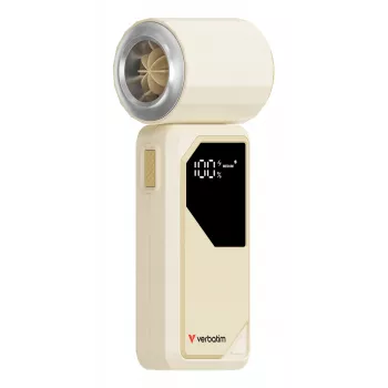 Verbatim Cool’n’Go AirJet käsituuletin valkoinen/hopea, hopea, valkoinen, käsituuletin, 1 kpl, 6 W, litiumioni (Li-Ion), 3,7 V