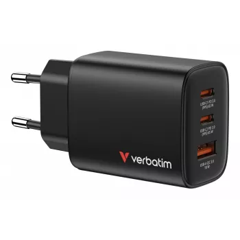 Verbatim Essentials GaN -laturi 65W EU-pistoke musta, sisäkäyttö, AC, 20 V, musta