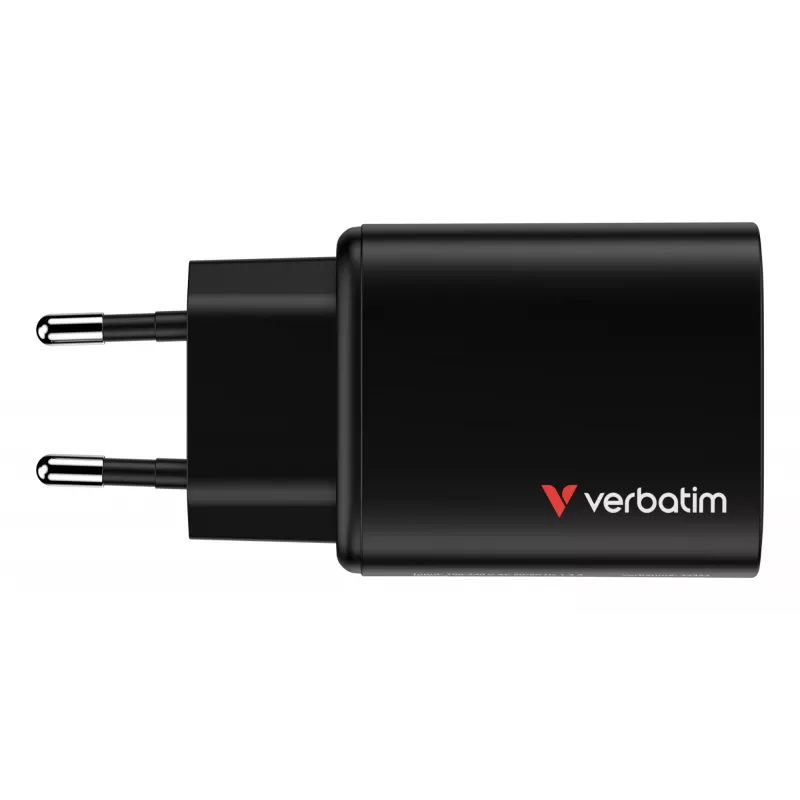 Verbatim Essentials GaN -laturi 65W EU-pistoke musta, sisäkäyttö, AC, 20 V, musta