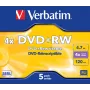 Verbatim VB-DPW44JC, DVD+RW, 120 mm, jewel case, 5 kpl, 4,7 GB