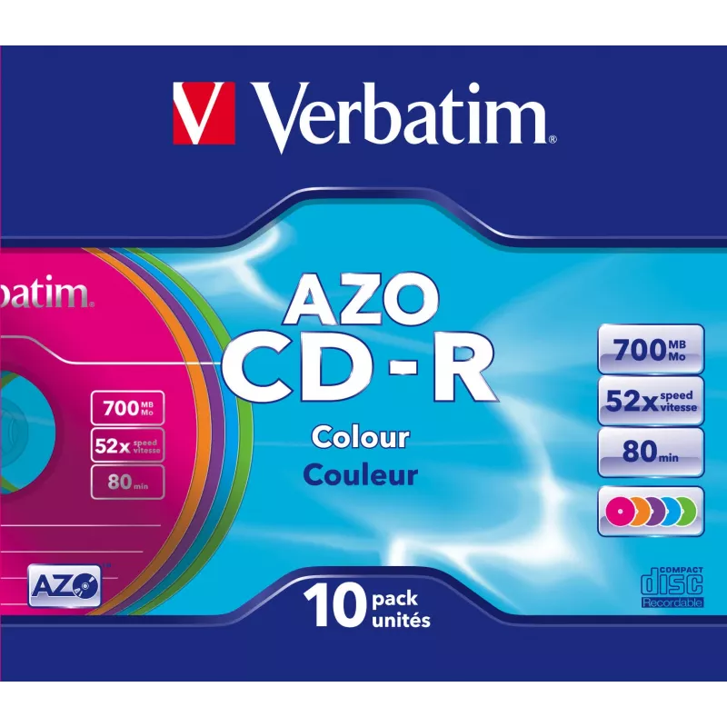 Verbatim CD-R AZO Colours 700 MB 48x 10 kpl
