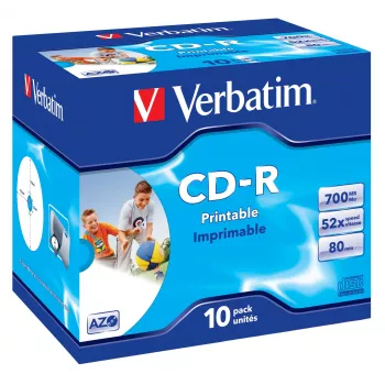 Verbatim CD-R AZO Wide Inkjet Printable 700 MB 52x 10 kpl