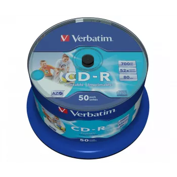 Verbatim CD-R AZO Wide Inkjet Printable no ID 700 MB 52x 50 kpl