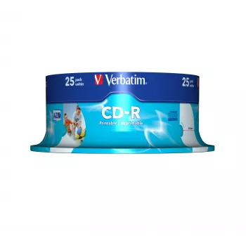 Verbatim CD-R AZO Wide Inkjet Printable 700 MB 52x 25 kpl