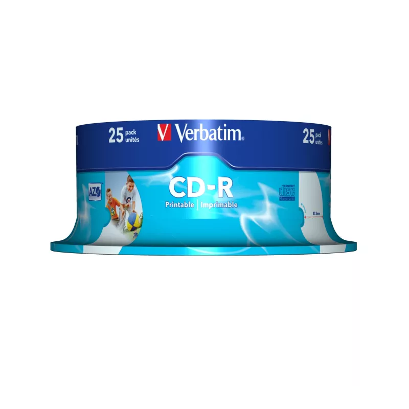 Verbatim CD-R AZO Wide Inkjet Printable 700 MB 52x 25 kpl