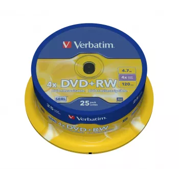 Verbatim DVD+RW Matt Silver 4,7 GB 25 kpl